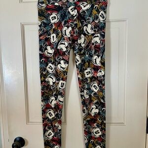 Women’s LuLaRoe Graffiti Mickey Mouse Buttery Leggings, OS